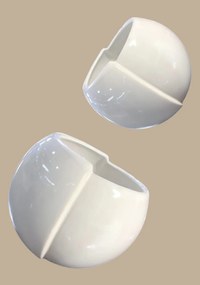 Vaza sau Ghiveci Alb Duo (17cm diametru, 14cm inaltime)