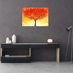 Tablou pe sticlă - Copac în lumina soarelui (70x50 cm)