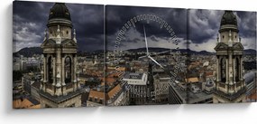 Tablou cu basilică (cu ceas) (90x30 cm)