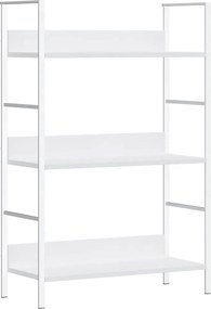 vidaXL Etajeră cărți 3 rafturi, alb, 60x27,6x90,5 cm, lemn prelucrat