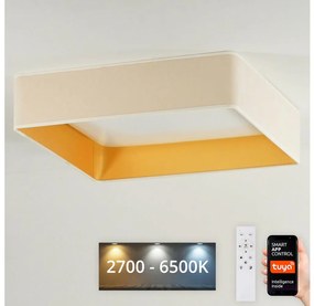 Brilagi-LED Corp de iluminat reglabil VELVET SQUARE LED/36W/230V Wi-Fi Tuya + telecomandă crem