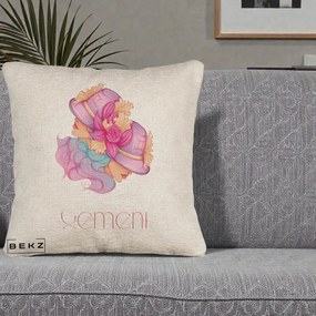 Perna Personalizata Zodie Gemeni, 40x40 cm, Bej Canapea, Husa Detasabila, Perna Inclusa, BEKZ®
