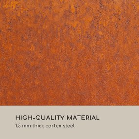 Desert Rust Square, șemineu, ghiveci, oțel, 52 x 46 cm, aspect ruginit
