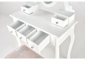 Măsuță de toaletă SARA 80x130 cm + taburet 45x37 cm alb