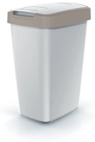 Coș de gunoi cu capac colorat, 12 l, maro/gri