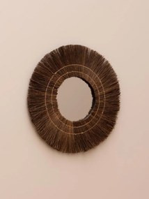 Oglindă de perete din fibre de palmier, Ø70 cm, "Eclat Naturel"