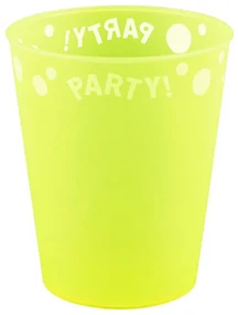 Party Yellow Fluorescent Pahar micro premium din plastic galben 250 ml