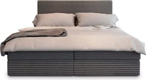 OFERTA Pat tapitat boxspring ISPIRA 140x200 cm gri II. calitate Saltele: Saltea cu arcuri Bonell