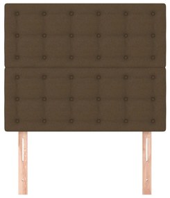 Tablii de pat, 2 buc, maro inchis, 80x5x78 88 cm, textil 2, Maro inchis, 80 x 5 x 118 128 cm