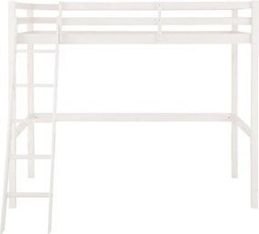 Pat supraetajat din lemn de pin Støraa Alpi2, alb