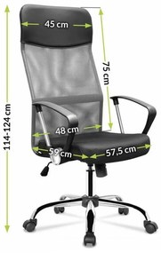 Scaun rotativ Lincoln negru-gri