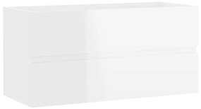 804761 vidaXL Dulap de chiuvetă, alb extralucios, 90x38,5x45 cm, PAL