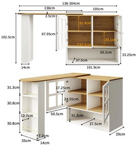 Bar rotativ 360°, Alb | Aosom Romania