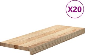 vidaXL Trepte scari 20 buc Stejar masiv netratat 70x25x2 cm