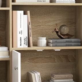 HOMCOM Bibliotecă scandinavă mobilier de depozitare dim. 80L x 23,5l x 123H cm 5 nișe ușă placard 2 picioare subțiri inclinate | Aosom Romania