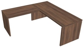 Masă ergonomica Verno 200 x 200 cm, stânga, nuc