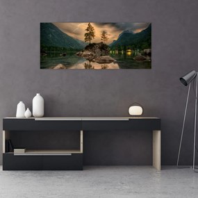 Tablou - lacul în munți (120x50 cm), în 40 de alte dimensiuni noi