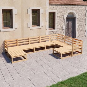 3075754 vidaXL Set mobilier de grădină, 9 piese, lemn masiv de pin