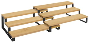 Rafturi pentru condimente CASCADE, negre, set de 2, bambus natural
