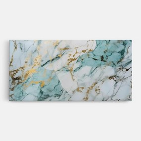 Tablou Canvas, 80x160cm, Dormitor si Living, Abstracte, Marble, Light Green Gold Line