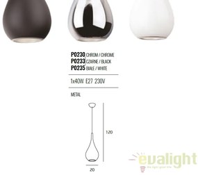 Pendul stil modern diam.20cm DROP negru