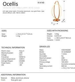Veioza / Lampa de masa LED design ultra-modern Ocellis auriu roze SV-814140