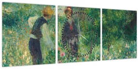 Tablou - Auguste Renoir, Picking Flowers, reproducere (cu ceas) (90x30 cm)