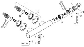 Baterie dus, Hansgrohe, Vivenis, negru mat