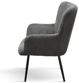 Fotoliu Cielo, structura metalica, Catifea Reiata - GRI INCHIS