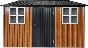 Şopron de grădină din tablă metalică, maro/antracit, 3,6x3,1x2,5 m, GABKO