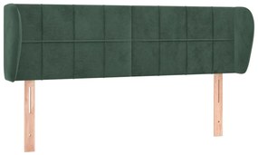 3117195 vidaXL Tăblie de pat cu aripioare verde închis 147x23x78/88 cm catifea