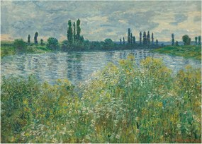 Tablou pe sticlă - Claude Monet, Banks of the Seine, reproducere (70x50 cm)