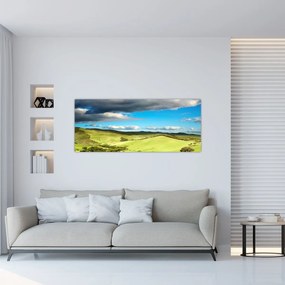 Tablou - Peisaj verde cu dealuri (120x50 cm)