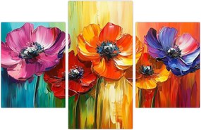 Tablou - Cinci flori colorate (90x60 cm)