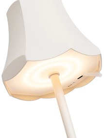 Set de 2 lămpi de masă retro alb-gălbui reîncărcabile IP44 - Granny