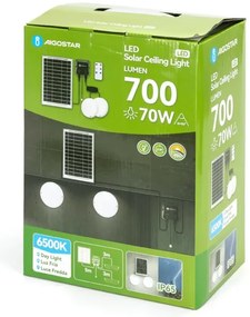 Corp de iluminat LED solar Aigostar 2xLED/35W/12V 6000 mAh 6500K d. 16,8 cm