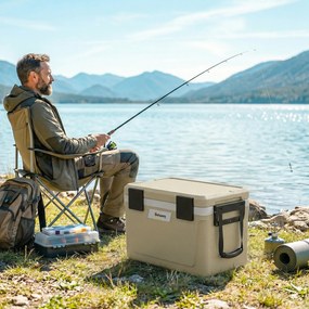 Outsunny cutie frigorifică auto picnic răcitoare portabile frigider băuturi reci călătorie ladă frigorifică congelator rigid bere 40L | Aosom Romania