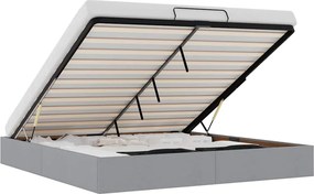 vidaXL Cadru de pat otoman fără saltea Gri deschis 160x200 cm Material