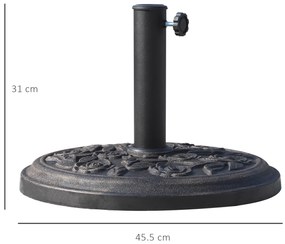 Outsunny Bază Stabilă pentru Umbrelă Rotundă, 9kg, din Rășină, Design Modern, Φ45.5x31cm, Bronz | Aosom Romania