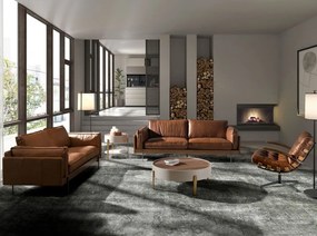 Fotoliu pivotant design LUX Dark Brown Leather