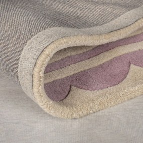 Covor mov/în culoare naturală țesut manual din lână 120x170 cm Lois Scallop – Flair Rugs