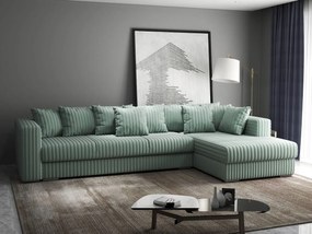 Colțar extensibil dumonde cu ladă de depozitare si sezut confortabil din spuma high-density, Gloria Ambience Mint II 320x183 cm
