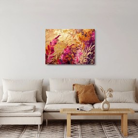 Tablou pe sticlă - Pictură abstractă de flori II. (70x50 cm)