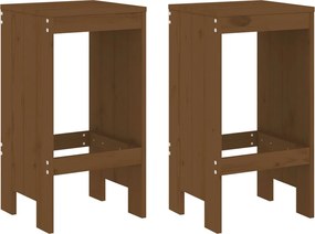 vidaXL Taburete de bar 2 buc. maro miere 40x36x75 cm lemn masiv de pin