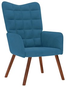 vidaXL Scaun de relaxare, albastru, catifea