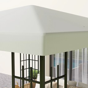 Outsunny 3 x 3 m Ersatzplane pentru pavilion, pânză pentru pavilion de grădină, cu găuri de drenaj, protecție UPF30+, Gri deschis | Aosom Romania