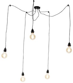 Lampă suspendată inteligentă neagră cu 5 lumini, inclusiv Wifi G95 - Cava