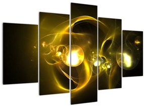 Tabloul abstract cu bile galbene (150x105 cm)