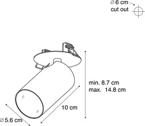 Set de 6 spoturi încastrate moderne albe GU10 50mm IP44 - Chels