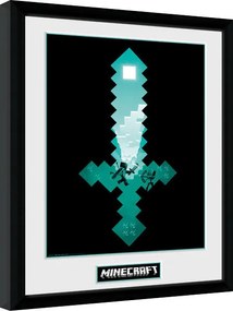 Afiș înrămat Minecraft - Diamond Sword
